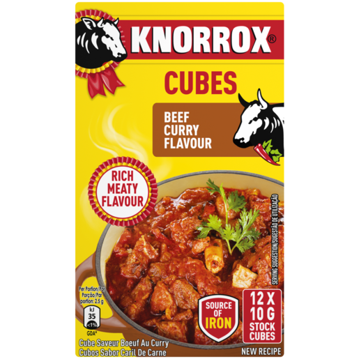 Knorrox Beef Curry Flavoured Stock Cubes 12 x 10g