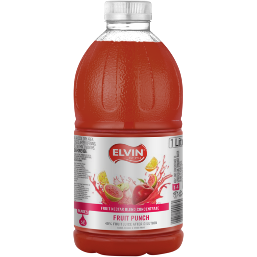 Elvin Fruit Punch Flavoured Fruit Nectar Blend Concentrate 1L