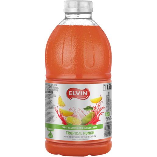 Elvin Tropical Punch Flavoured Fruit Nectar Concentrate 1L