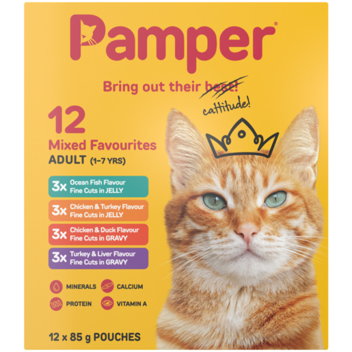 Pamper Mixed Favourites Cat Food 12 x 85g