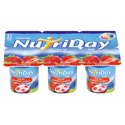 NutriDay Low Fat Strawberry Fruit Yoghurt 6 x 100g