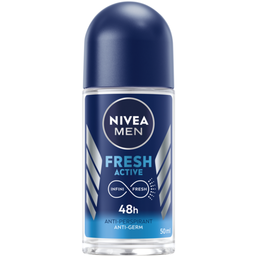 NIVEA MEN Fresh Active Anti-Perspirant Roll-On 50ml | Male Roll-on ...