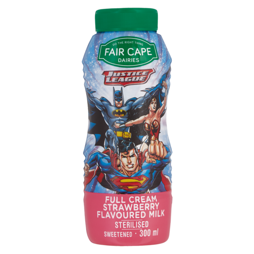 Fair Cape Dairies Justice League Full Cream Strawberry Flavoured Milk 300ml