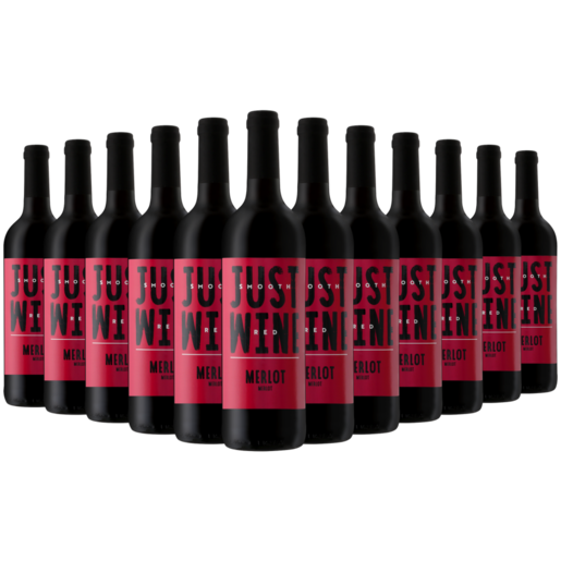 Just Wine Merlot Red Wine Bottles 12 x 750ml