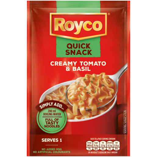 Royco Quick Snack Creamy Tomato & Basil Instant Noodle Soup Mix 38g