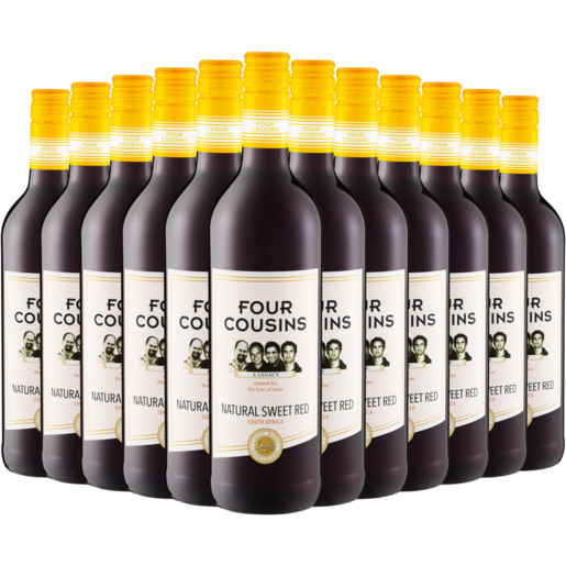 Four Cousins Natural Sweet Red Wine Bottles 12 x 750ml