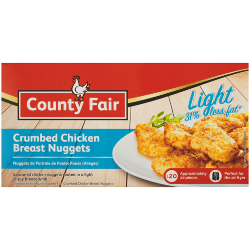 County Fair Frozen Light Crumbed Chicken Breast Nuggets 400g