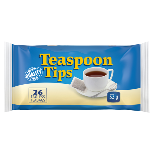 Teaspoon Tips Tagless Teabags 26 Pack