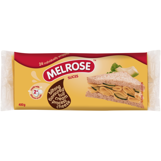 Melrose Biltong Flavoured Full Cream Processed Cheese Slices 400g