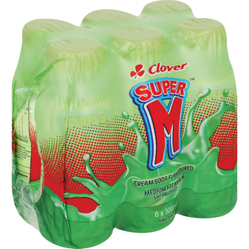 Clover Super M Cream Soda Flavoured Medium Fat Milk 6 x 300ml