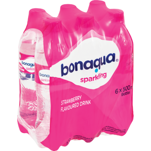 Bonaqua Sparkling Strawberry Flavoured Water Bottles 6 x 500ml