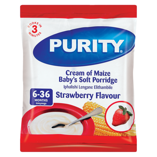PURITY Strawberry Flavour Cream Of Maize Baby's Soft Porridge 400g