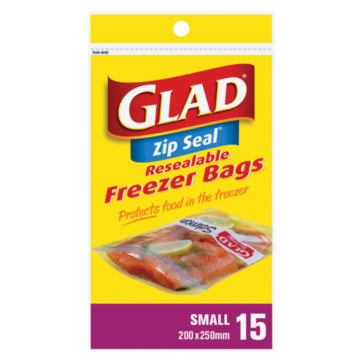 Glad Small Resealable Freezer Bags 15 Pack