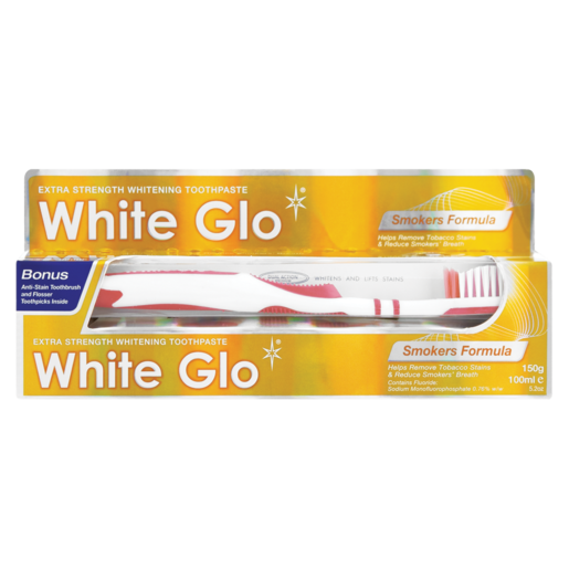 White Glo Smokers Formula Toothpaste With Toothbrush 100ml