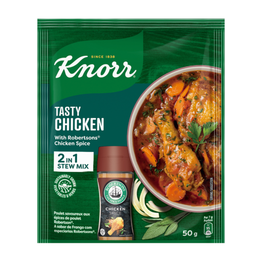Knorr Tasty Chicken 2-in-1 Stew Mix with Robertsons Chicken Spice 50g