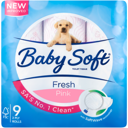Baby Soft Pink 2 Ply Toilet Rolls 9 Pack