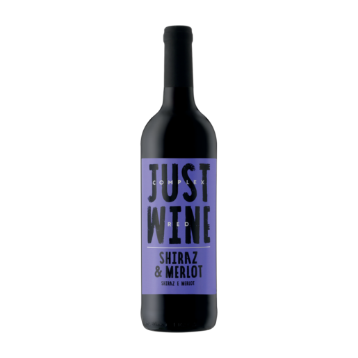 Just Wine Complex Red Shiraz and Merlot Red Wine Bottle 750ml