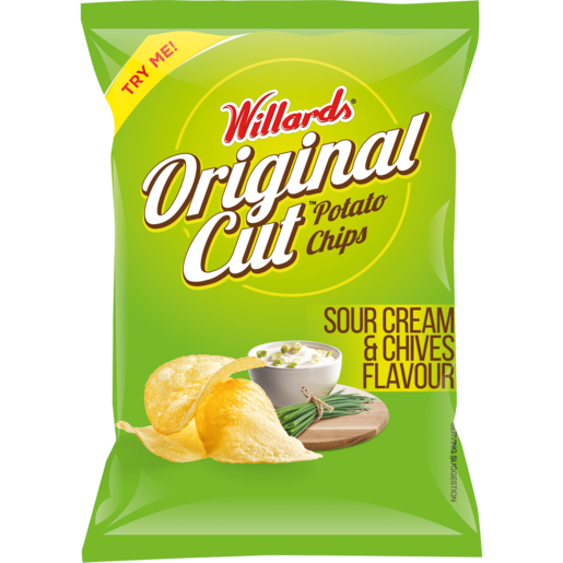 Willards Original Cut Sour Cream & Chives Flavoured Potato Chips 125g