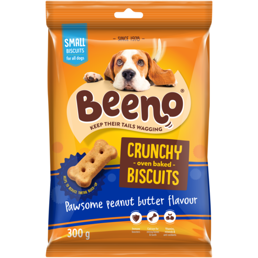 BEENO Crunchy Moments Peanut Butter Flavoured Oven Baked Dog Biscuits 300g