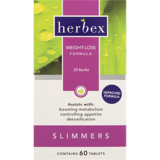 Herbex Slimmers Weight Loss Formula Slimming Aid Tablets 60 Pack