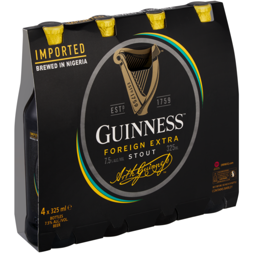 Guinness Foreign Extra Stout Beer Bottles 4 x 325ml