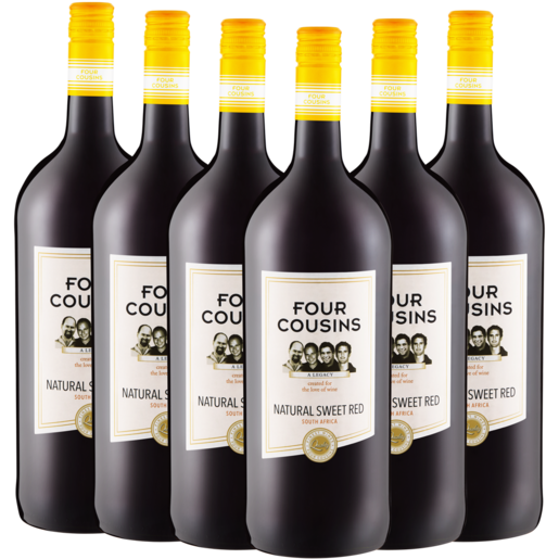 Four Cousins Natural Sweet Red Wine Bottles 6 x 1.5L