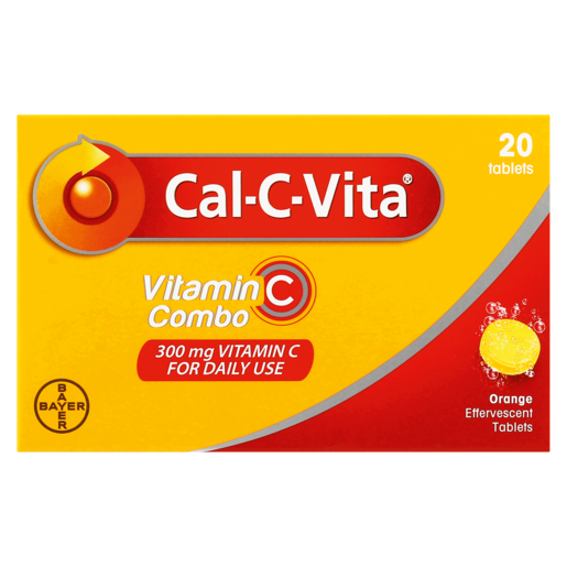 Cal-C-Vita Vitamin Combo Orange Flavoured Effervescent Tablets 20 Pack