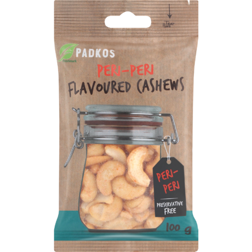 Padkos Peri-Peri Flavoured Cashews Bag 100g