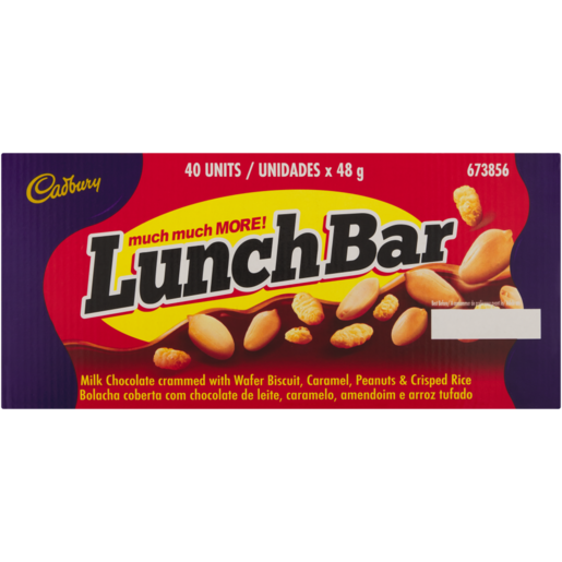 Cadbury Lunch Bar Milk Chocolate Bars 40 x 46g