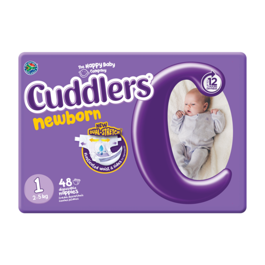 Cuddlers Newborn Size 1 Nappies 48 Pack