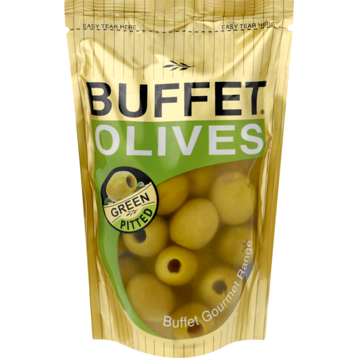 Buffet Pitted Green Olives Sachet 200g