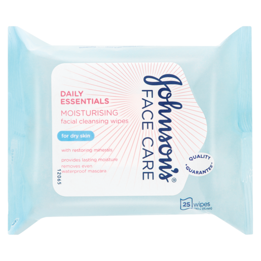 Johnson's Daily Essentials Moisturising Facial Cleansing Wipes 25 Pack