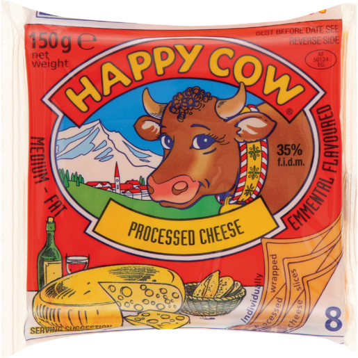 Happy Cow Processed Emmental Cheese Slices 150g