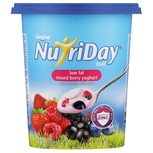 NutriDay Low Fat Mixed Berry Fruit Yoghurt 1kg