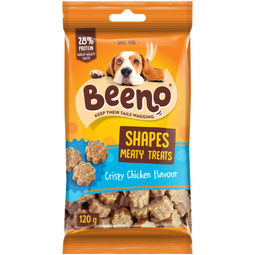BEENO Flatties Shapes Meaty Treats Chicken Flavoured Dog Treats 120g