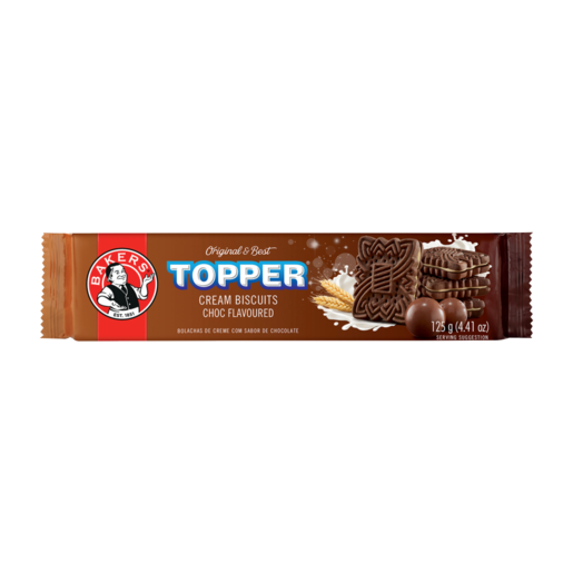 Bakers Topper Chocolate Flavoured Cream Biscuits 125g