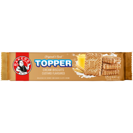 Bakers Topper Custard Flavoured Cream Biscuit 125g