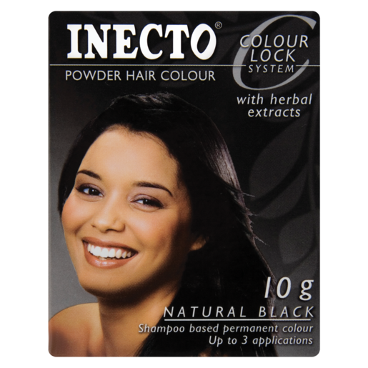 Inecto Powder Natural Black Powder Hair Colour 10g