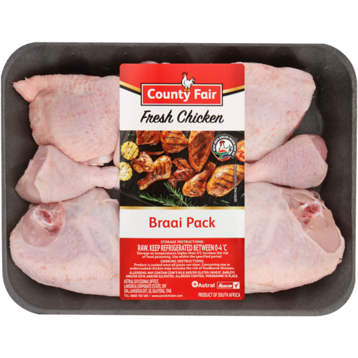 County Fair Fresh Chicken Braai Pack 10 Pieces Per kg