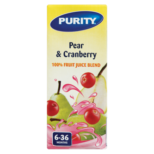 PURITY Pear & Cranberry 100% Fruit Juice Blend 6-36 Months 200ml
