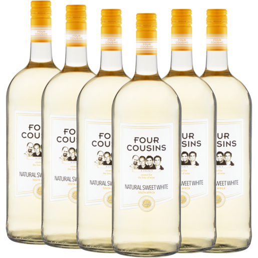 Four Cousins Natural Sweet White Wine Bottles 6 x 1.5L