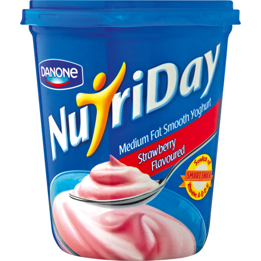 NutriDay Medium Fat Smooth Strawberry Yoghurt 1kg
