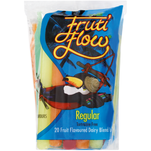 Fruti Flow Regular Fruit Flavoured Dairy Blend Ice Lollies 20 Pack