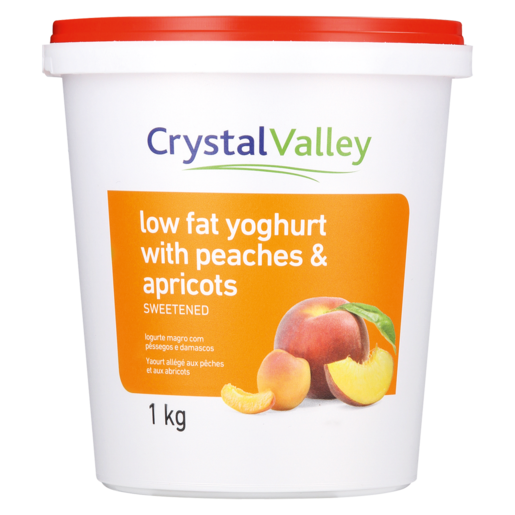 Crystal Valley Low Fat Yoghurt With Peaches & Apricot 1kg