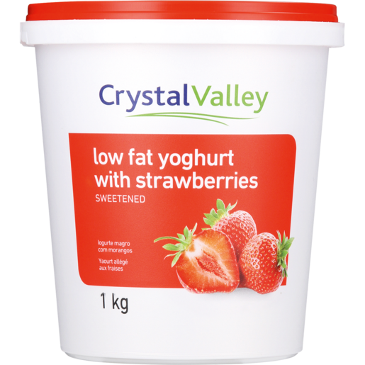 Crystal Valley Low Fat Strawberry Fruit Yoghurt 1kg