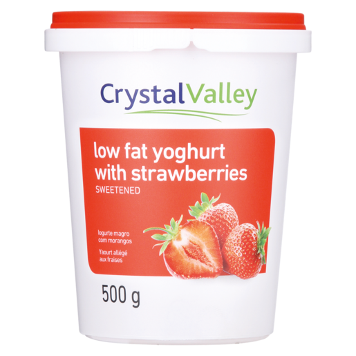 Crystal Valley Low Fat Yoghurt With Strawberries 500g