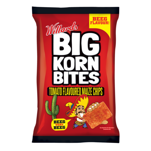 Big Korn Bites Tomato Flavoured Maize Chips 120g