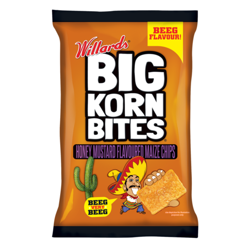 Big Korn Bites Honey Mustard Flavoured Maize Chips 120g