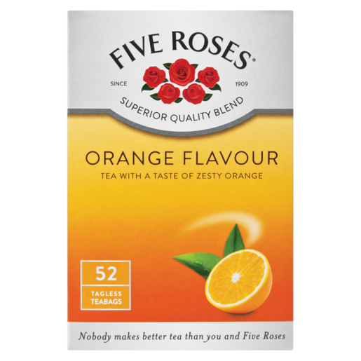 Five Roses Orange Flavoured Tagless Teabags 52 Pack
