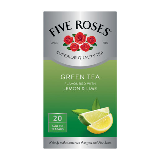 Five Roses Lime & Lemon Flavoured Green Tea 20 Pack
